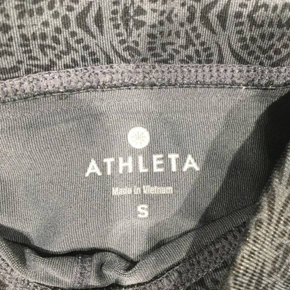 Athleta Gray Black Print Capri (Cropped) Size Small #237 - Picture 5 of 5